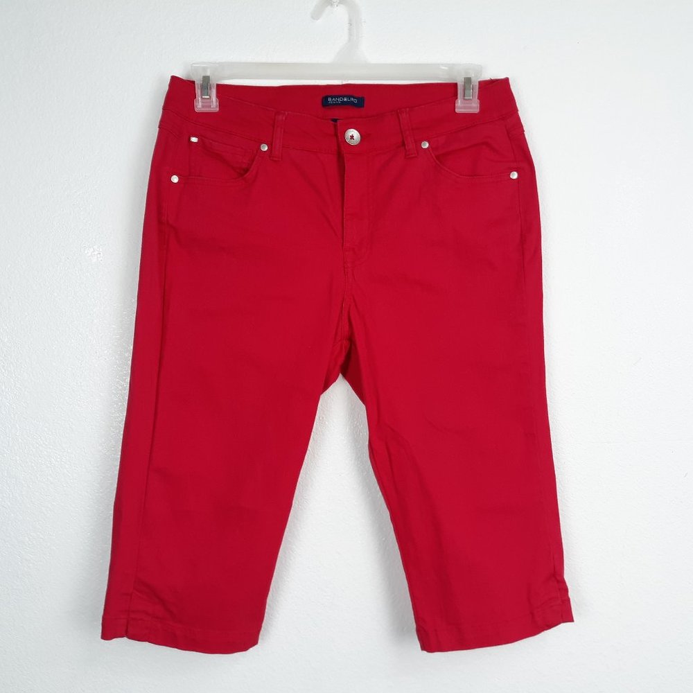 Bandolino Women's Capri Jeans Size 12 Petite Brady Red Denim Mid Rise 5-Pocket